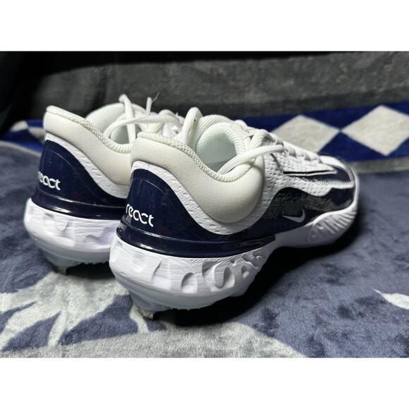 Nike Alpha Huarache Elite 4 White Navy Baseball Cleats DR6851-101 Men’s Sz 8 - Picture 5 of 10